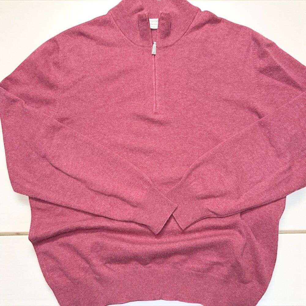 Gran Sasso For Andrisen Morton Mens SweaterSz L Raspberry Cashmere Italy Luxury